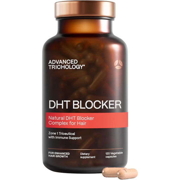 Advanced Trichology DHT BLOCKER Hair Growth Supplement – 120 Capsules | Clinically Approved for Thicker, Fuller Hair