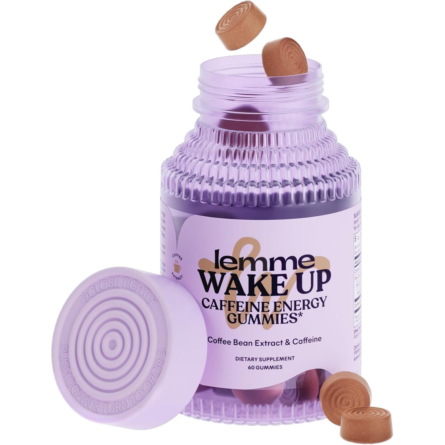 Lemme Wake up Caffeine Energy Gummies, 80Mg of Caffeine per Serving - 1 Month Supply (60 Ct)