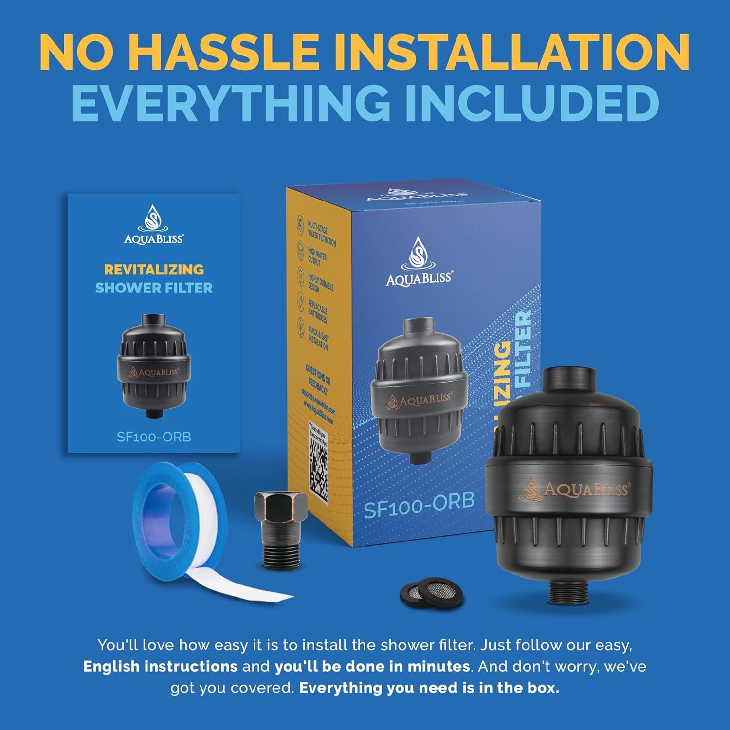 High Output Revitalizing Shower Filter - Reduces Dry Itchy Skin, Dandruff, Eczema, and Dramatically Improves the Condition of Your Skin, Hair and Nails - Oil Rubbed Bronze (SF100-ORB)