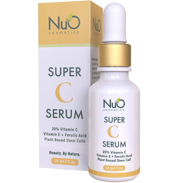 NuOrganic Cosmetics Super C Serum – 30ml | 20% Vitamin C, Ferulic Acid & Plant Stem Cells for Brighter, Younger-Looking Skin