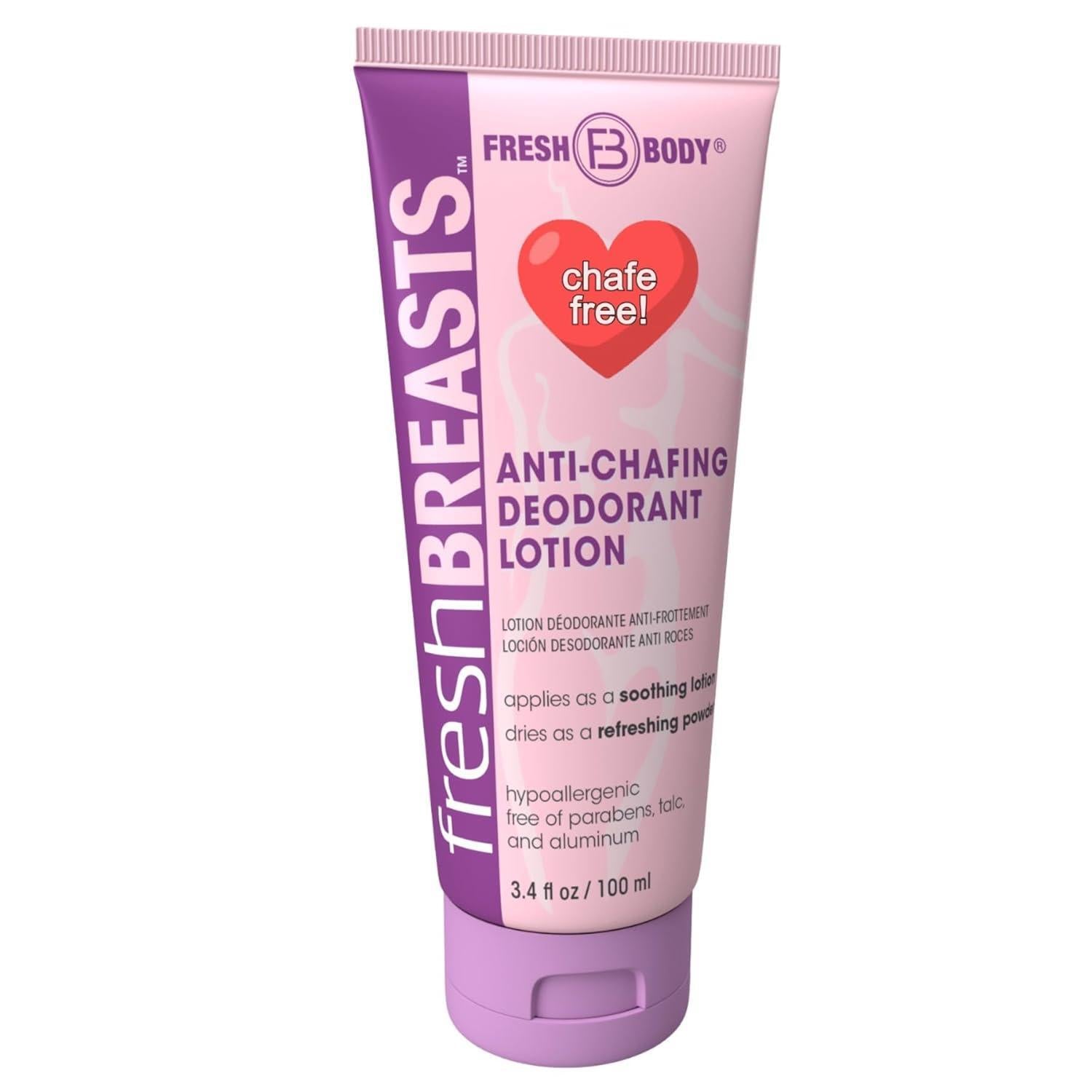 Fresh Body Fresh Breasts Anti-Chafing Deodorant Lotion - 100ml | Sweat & Chafing Protection