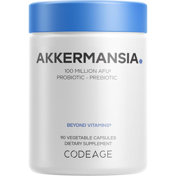 Codeage Akkermansia Muciniphila Probiotic & Prebiotic Supplement – 90 Vegetable Capsules | 100 Million CFU, Chicory Inulin Fiber