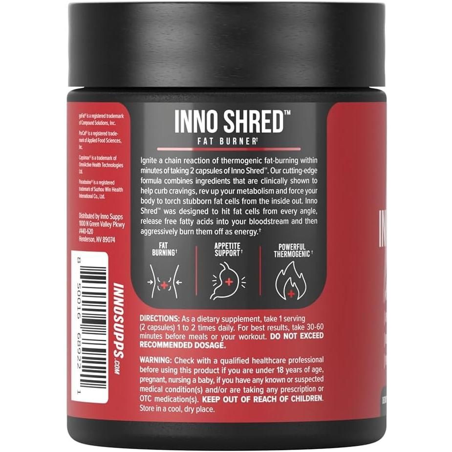 Inno Shred - Day Time Fat Burner | 100Mg Capsimax (60 Veggie Capsules)