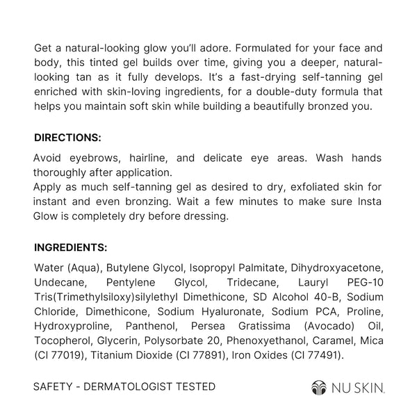 Nu Skin Sunright Insta Glow Tinted Self-Tanning Gel – 125ml | Fast-Drying, Streak-Free, Natural-Looking Tan