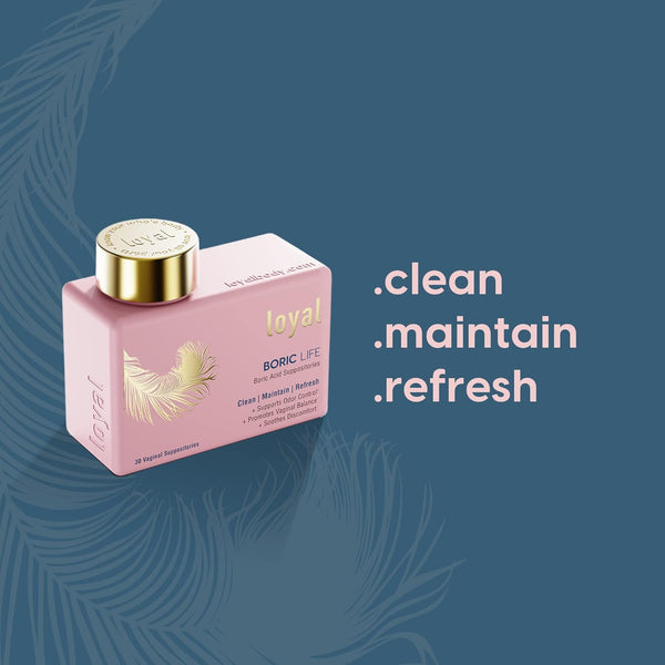 Loyal Boric Life - Boric Acid Vaginal Suppositories - 600Mg - Supports Odor Control - Promotes Vaginal Balance - Soothes Discomfort - Made in USA - 30 Count