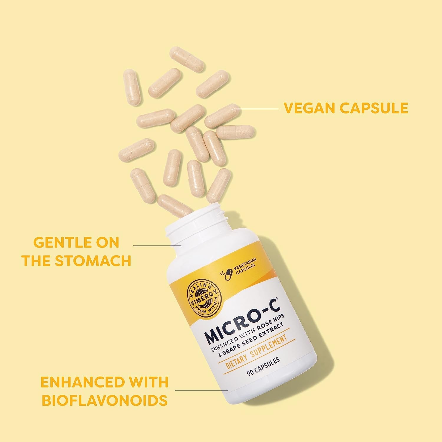 Vimergy Micro-C® – 90 Capsules | Gentle, High-Potency Vitamin C Supplement