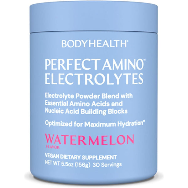 BodyHealth PerfectAmino Electrolytes – Watermelon – 156g (30 Servings) | Sugar-Free Hydration & Energy Boost