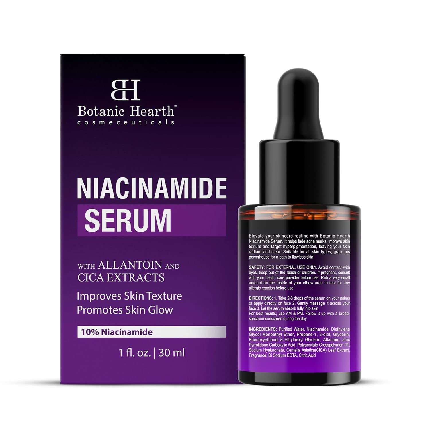 Botanic Hearth Niacinamide Serum – 30ml | Pore-Refining, Brightening Serum for Glowing, Even Skin