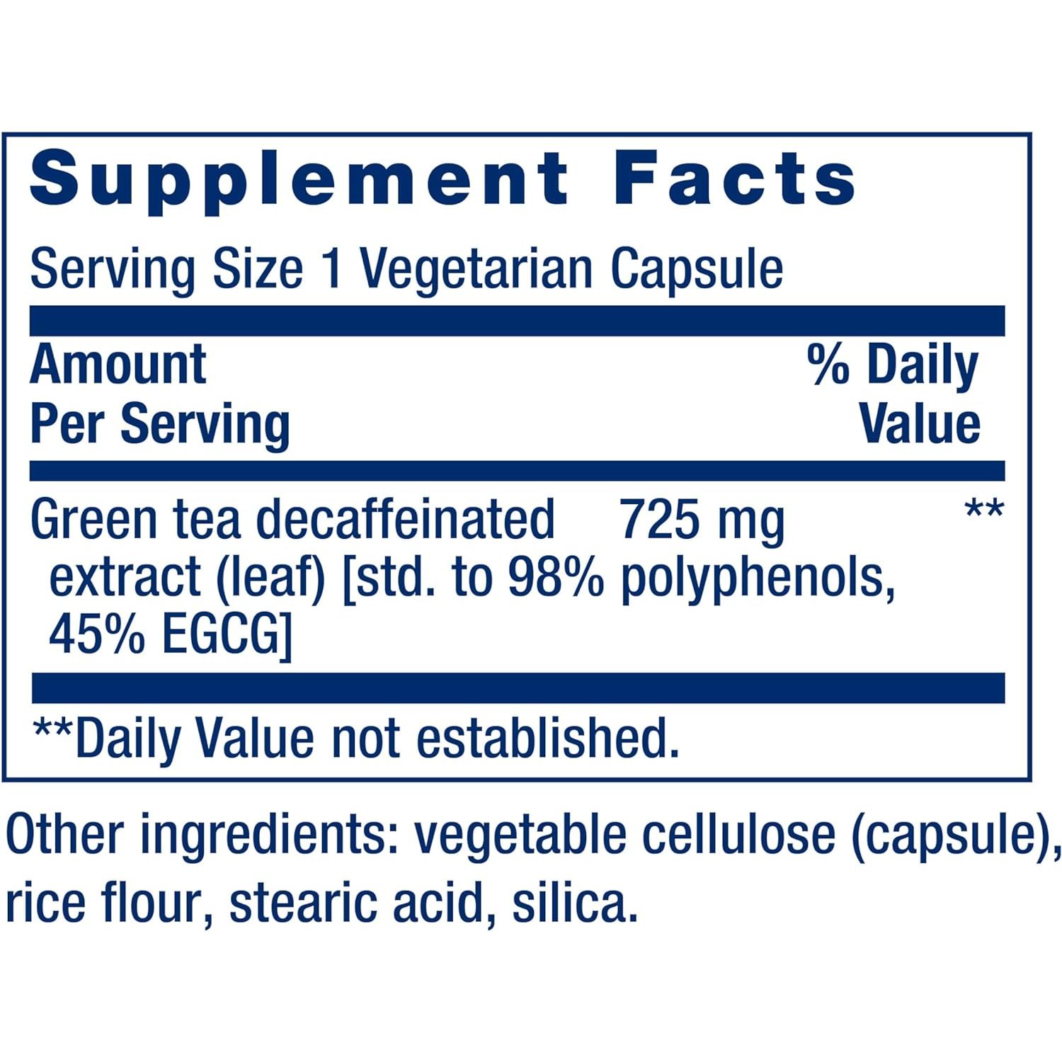Life Extension Decaffeinated Mega Green Tea Extract – 100 Capsules | High-Potency Antioxidant & Heart Health Support