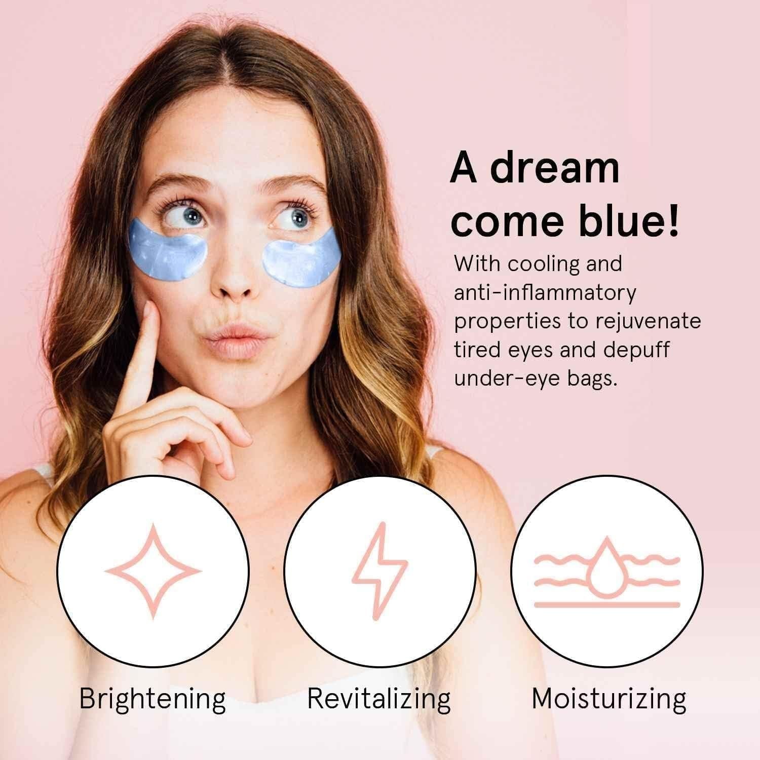 Award Winning under Eye Mask - Reduce Dark Circles, Puffy Eyes, Undereye Bags, Wrinkles - Gel under Eye Patches, Vegan Cruelty-Free Self Care by Grace and Stella (48 Pairs, Blue)