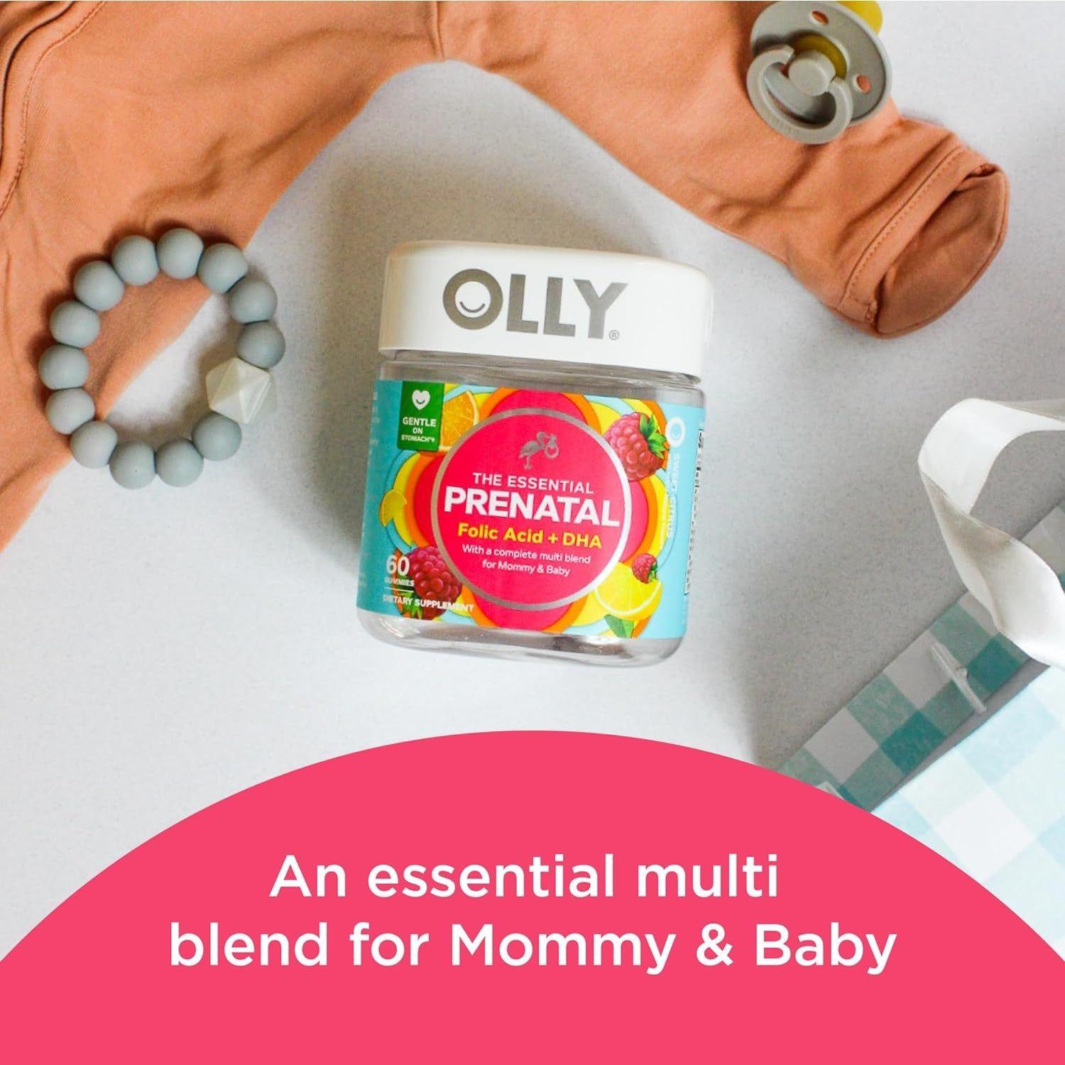 the Essential Prenatal Gummy Multivitamin, 30 Day Supply ( Gummies), Sweet, Folic Acid, Vitamin D, Omega 3 DHA, Chewable Supplement, White Citrus, 60 Count (Pack of 1)