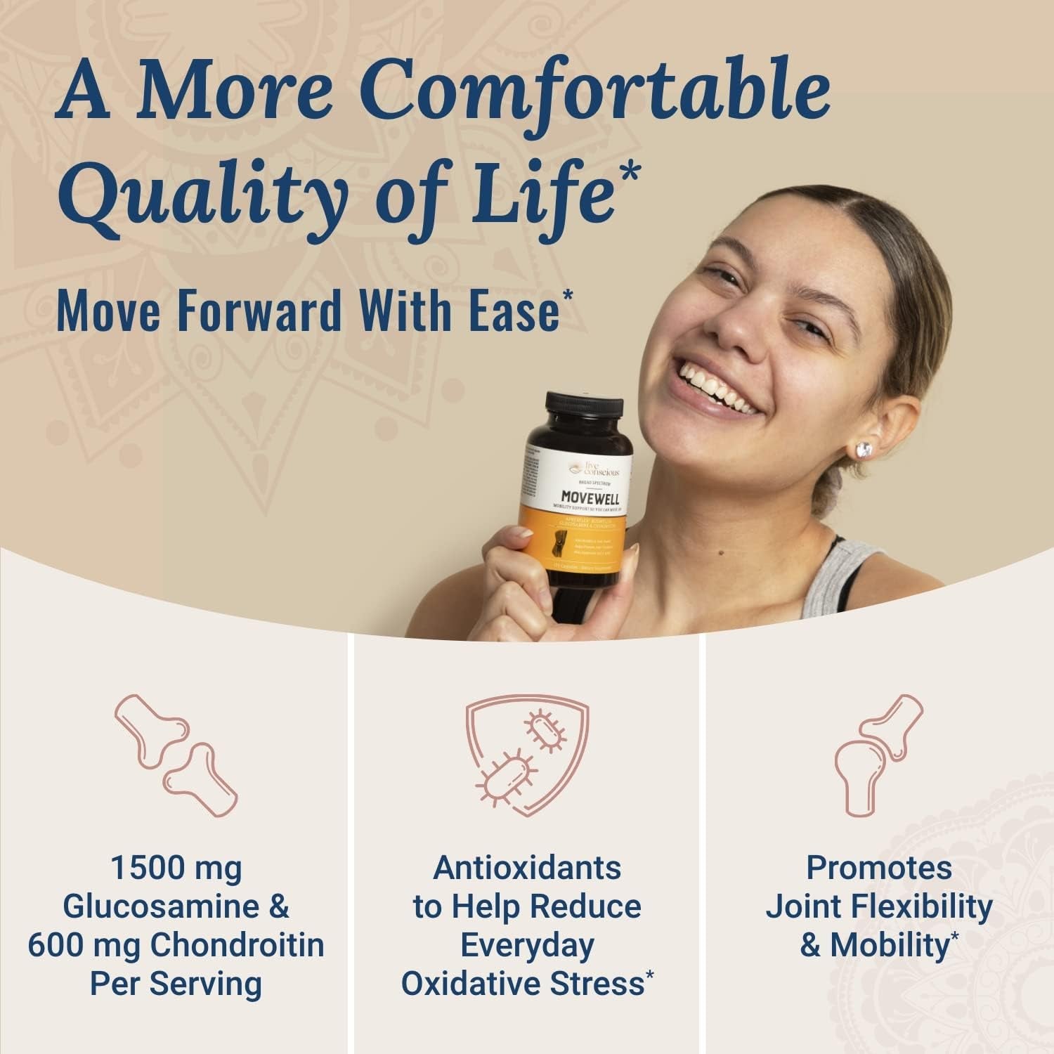 Live Conscious MoveWell – 120 Capsules | Joint Mobility, Flexibility & Comfort Support