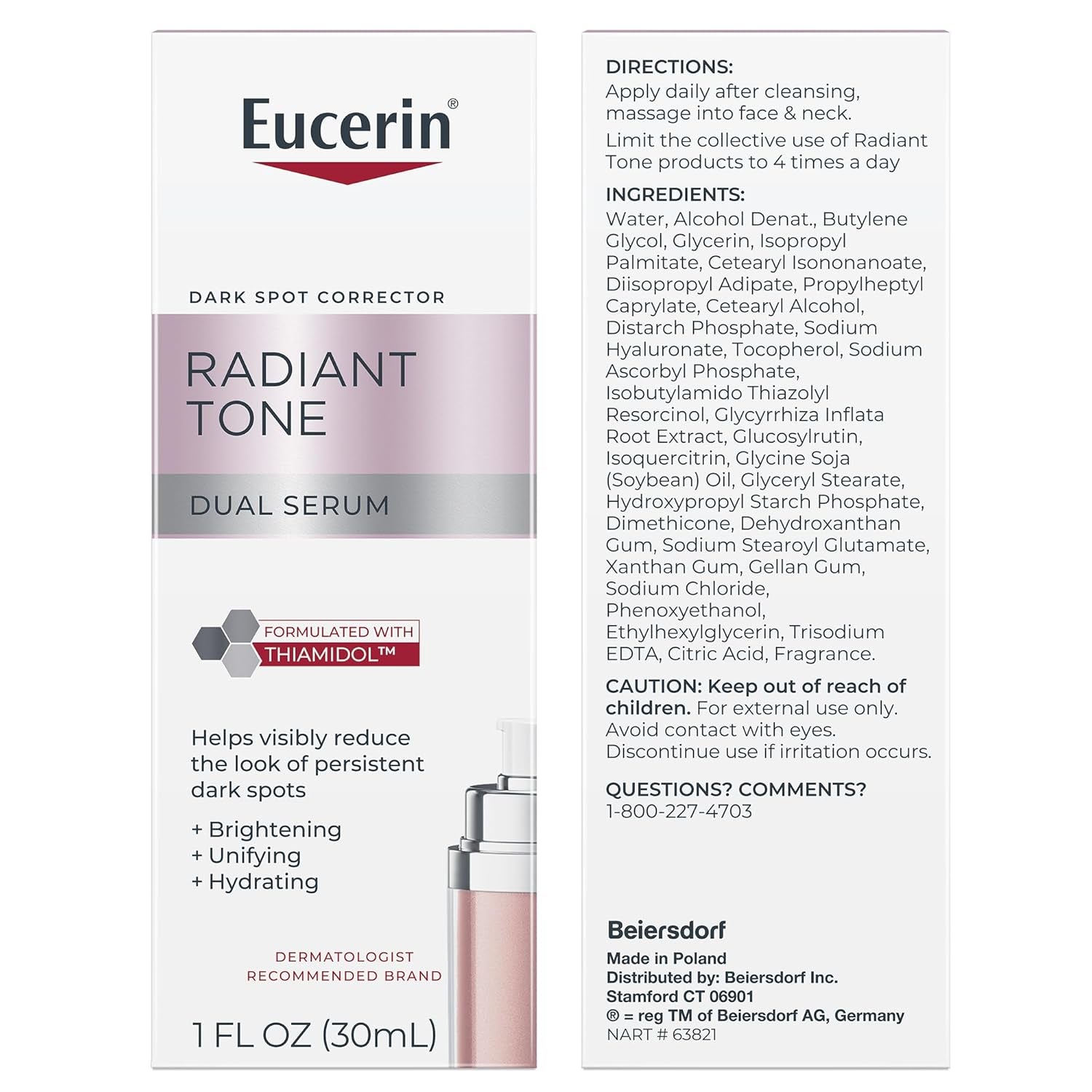 Eucerin Radiant Tone Dual Serum – 30ml | Dark Spot Corrector with Thiamidol & Hyaluronic Acid