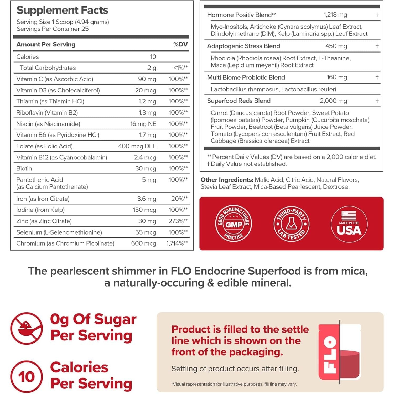 O Positiv FLO Women’s Endocrine Superfood Powder – 25 Servings | Daily Hormonal Balance & Stress Support with Rhodiola, DIM, Probiotics & Myo-Inositols