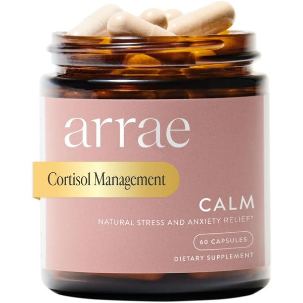 Calm Cortisol Manager - 60 Stress & Panic Relief Capsules - Mood Support Supplement W/L-Theanine, Inositol, Passionflower, & Magnesium to Help You Feel Zen