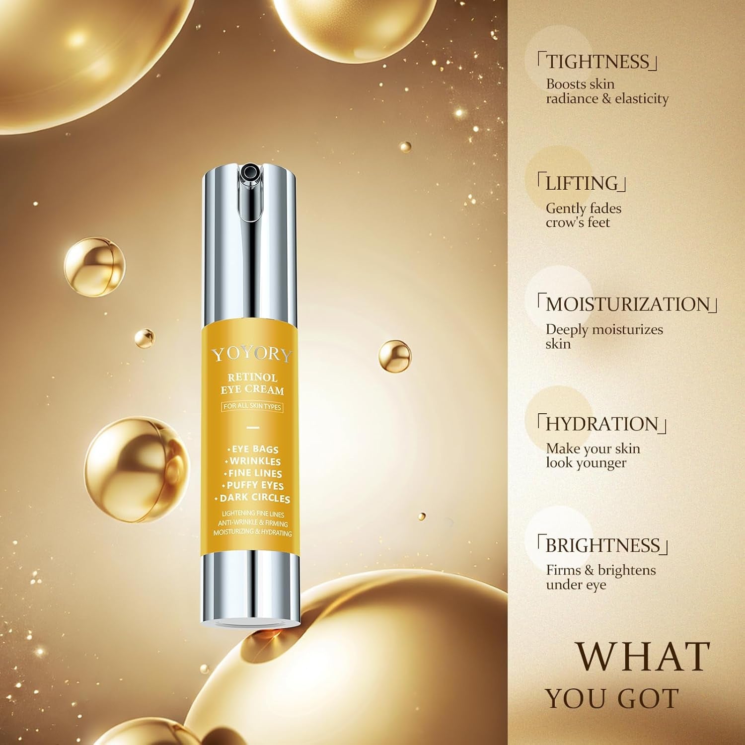 YOYORY Retinol Eye Cream – 20ml | Brightening, Firming & Anti-Puffiness Care