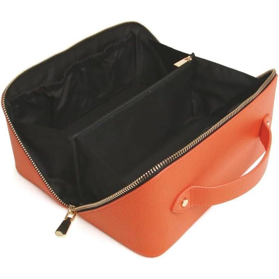 Alice Wheeler London Train Case Beauty Organizer – Orange and Black