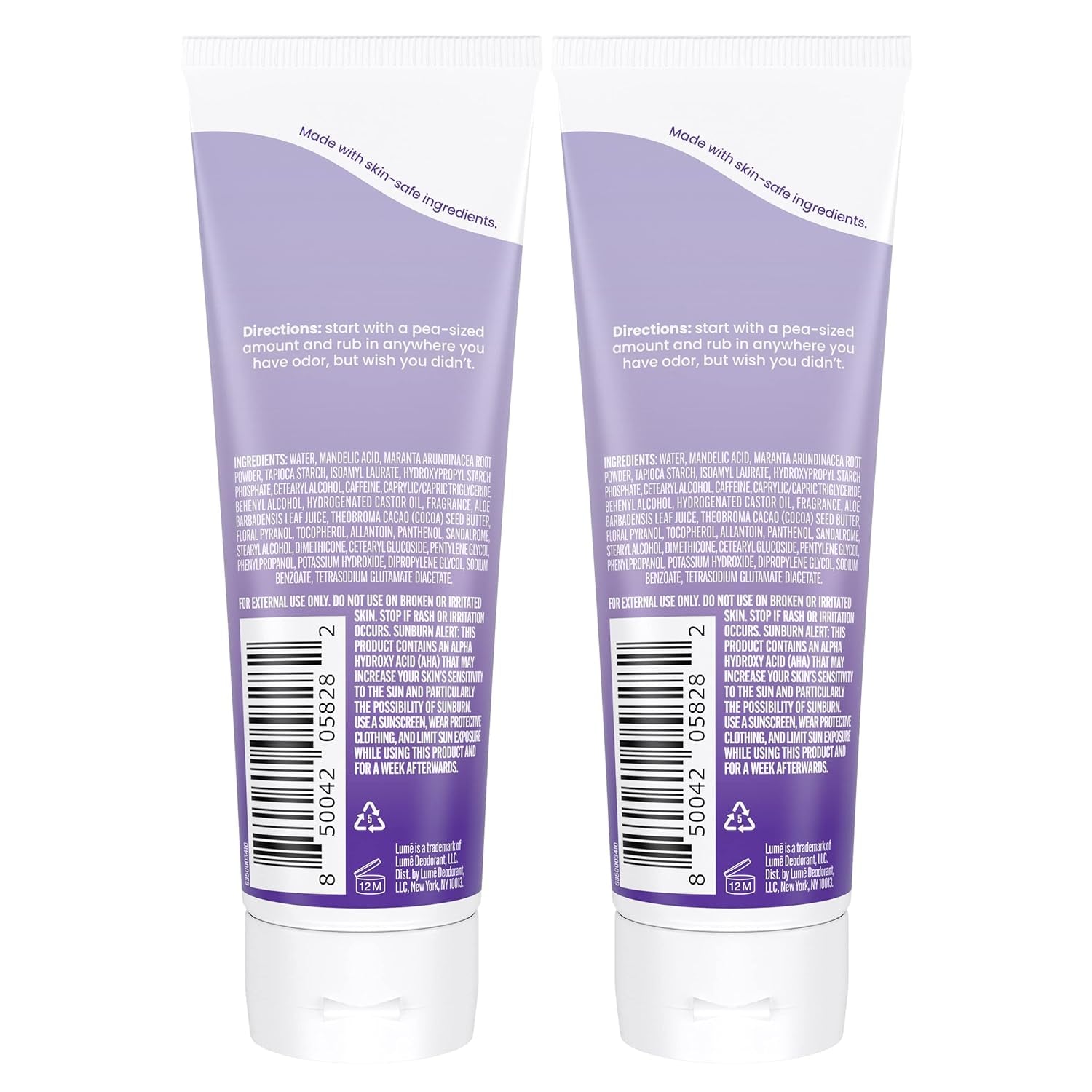 Lume Whole Body Deodorant - Invisible Cream (Soft Powder) - 85g (Pack of 2) 