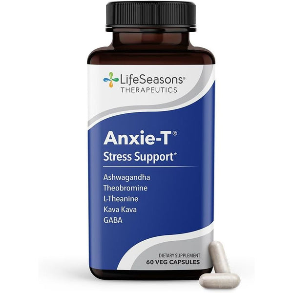LifeSeasons Anxie-T Stress Support Supplement – 60 Capsules | Natural Stress & Anxiety Relief