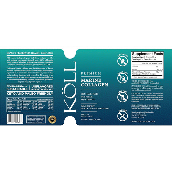 KÖLL Hydrolyzed Marine Collagen Peptides Powder - 300g