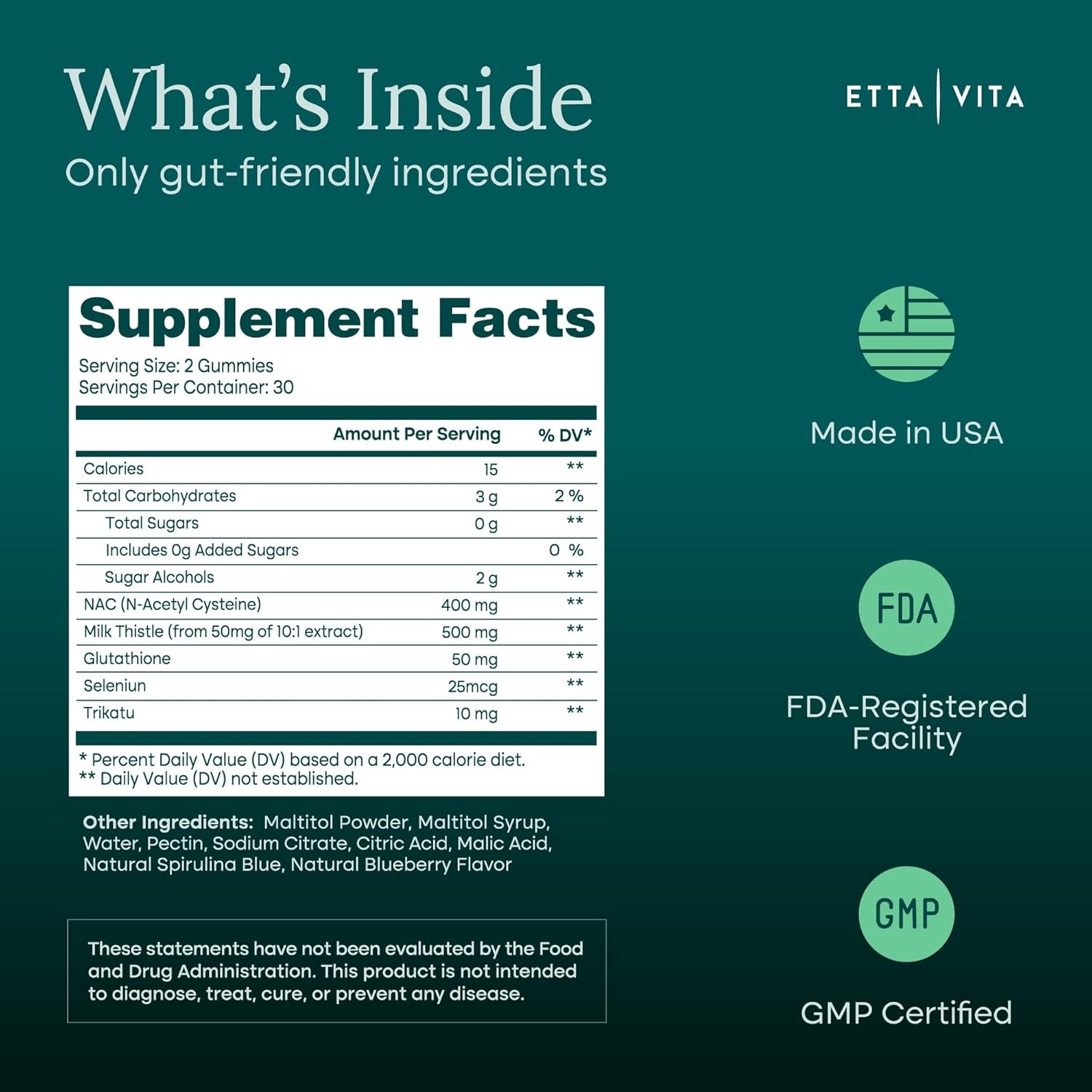 Etta Vita NAC-Cell Detox+ Cell-Support + Gummies - 60 Gummies