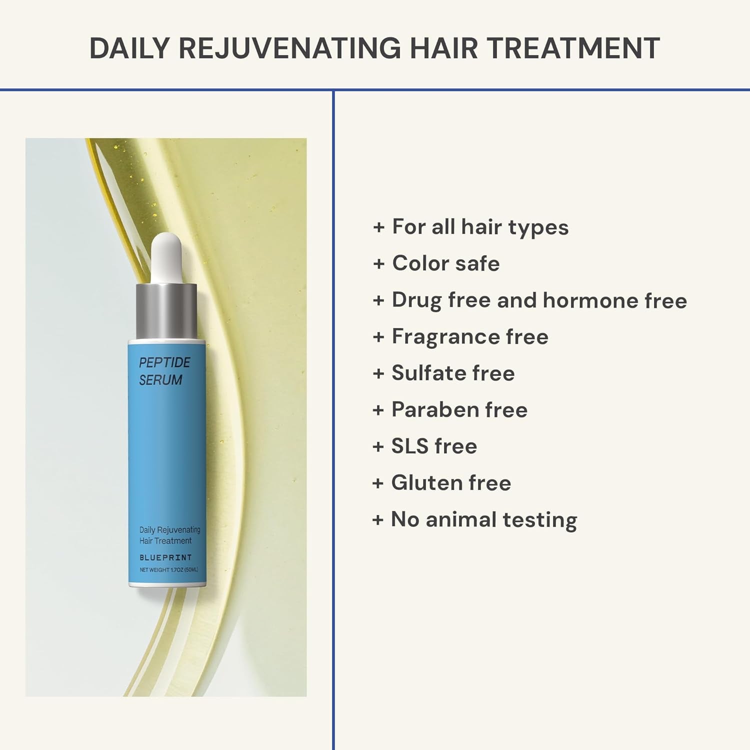 Hair Peptide Serum – 8 Peptide Scalp Treatment with Caffeine & Curcumin – Fragrance Free Scalp Serum for Thicker, Fuller Hair – Lightweight Leave-In Formula (50 Ml)