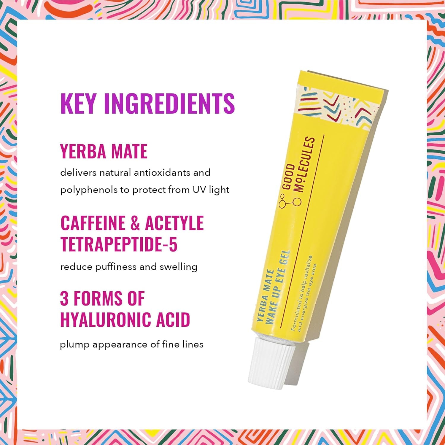 Good Molecules Yerba Mate Wake Up Eye Gel – 15ml | Brightening, Depuffing & Hydrating