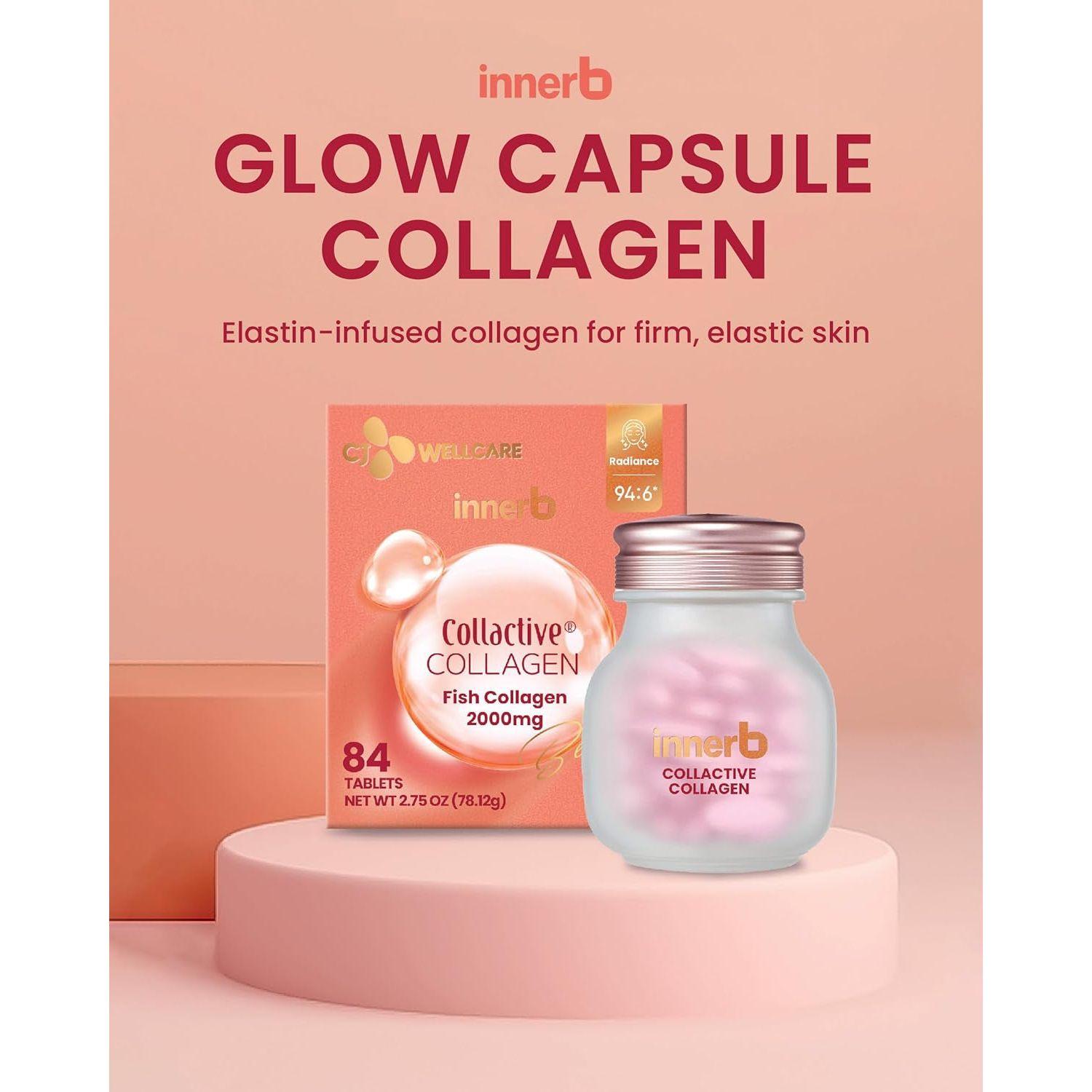 CJ Wellcare Innerb Collactive Collagen – 84 Tablets | Premium French Marine Collagen for Youthful, Elastic Skin