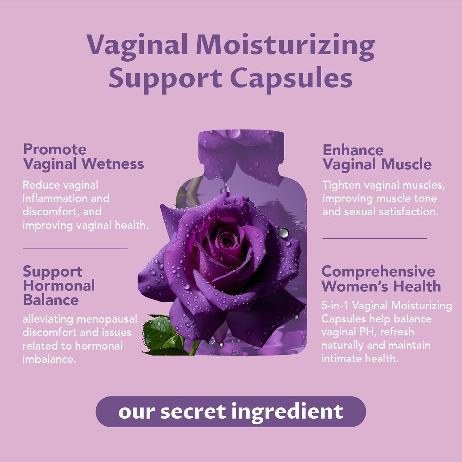 MEGNETA Vaginal Moisturizer – 60 Capsules | Kacip Fatimah, Manjakani & Slippery Elm for Intimate Health & Moisture