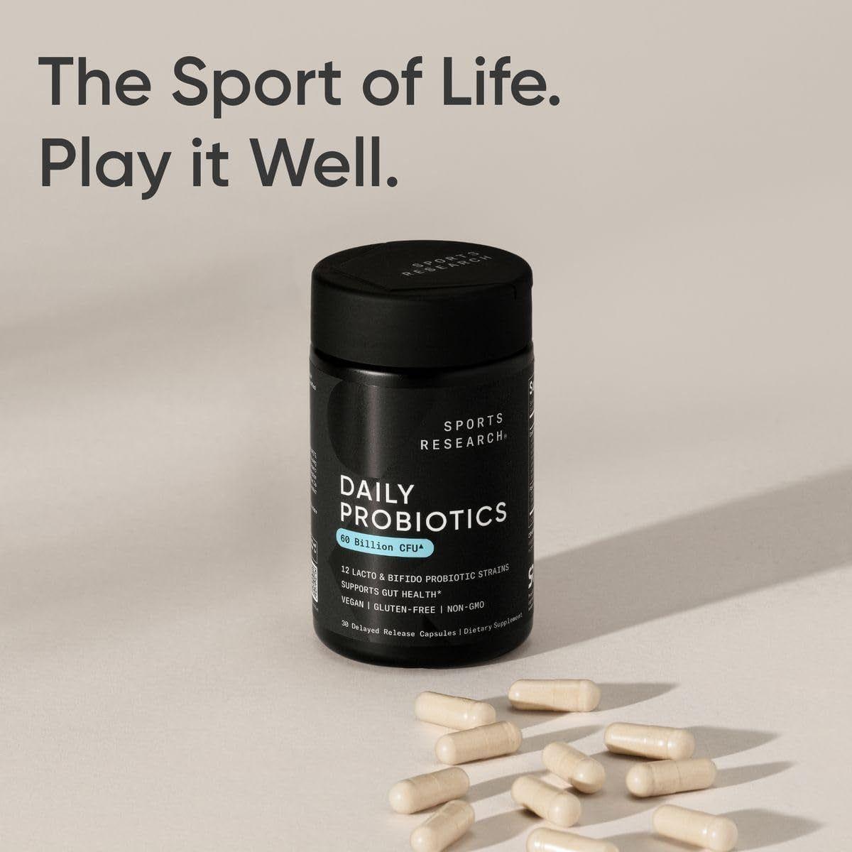 Sports Research Daily Probiotics – 60 Billion CFU | 30 Capsules