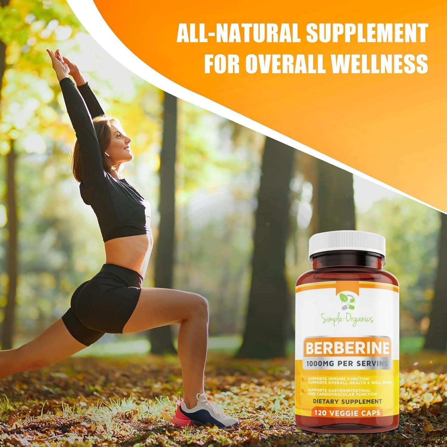 Berberine 500Mg (1000Mg per Serving) for Supports Healthy Immune Function, Anti-Oxidant,Gastrointestinal & Overall Wellness - 120 Capsules