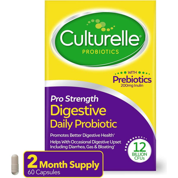 Culturelle Pro Strength Digestive Daily Probiotic – 60 Capsules | Clinically Proven Gut Health Support
