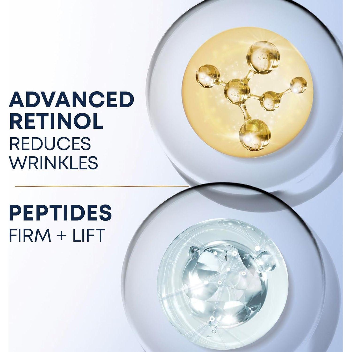 RoC + Derm Correxion Dual Eye Cream + Advanced Retinol + Peptides – 2 x 10ml | 2-in-1 Eye Lift System for Upper Lids & Under Eyes