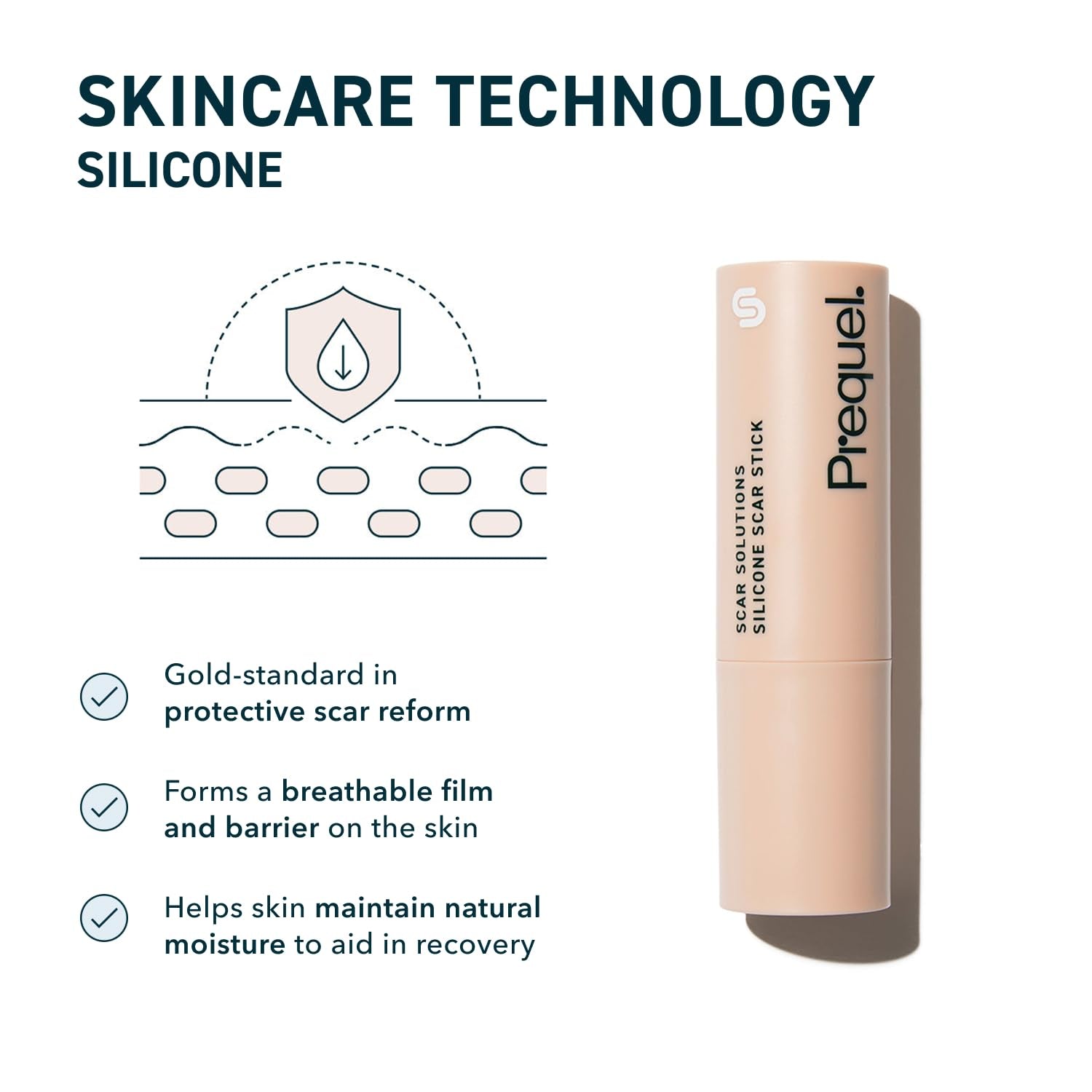 Prequel Scar Solutions – 60% Silicone Stick Cream | Advanced Scar & Stretch Mark Care