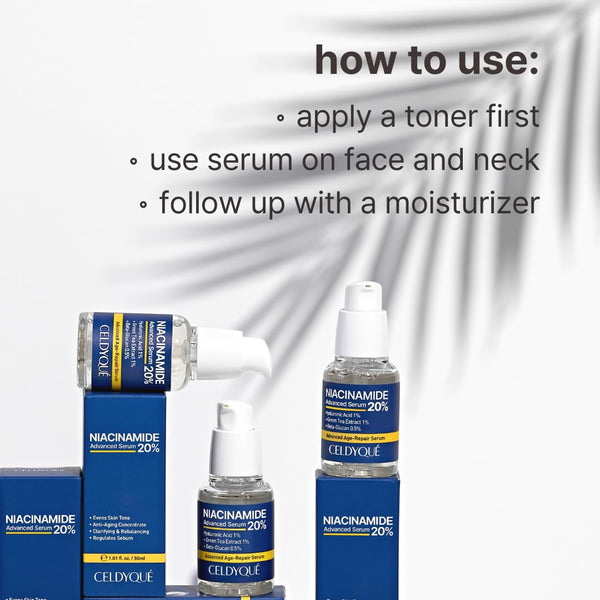 CELDYQUE Niacinamide 20% Advanced Serum – 30ml | Pore-Refining, Brightening & Anti-Aging Treatment