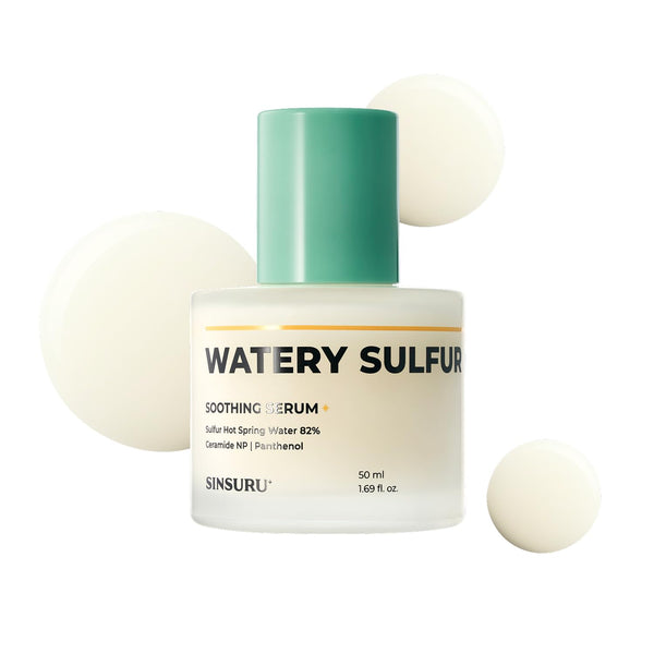 SINSURU Watery Sulfur Soothing Serum – 50ml | Acne Care, Oil Control & Sensitive Skin Relief