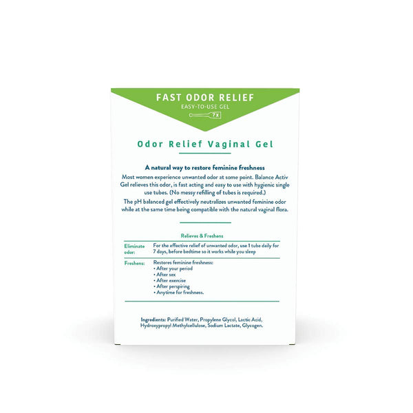 Balance Activ Odor Relief Vaginal Gel – 7 Prefilled Gel Applicators (7 x 0.17fl oz) | Clinically Proven Vaginal Odor Relief & pH Balance Support