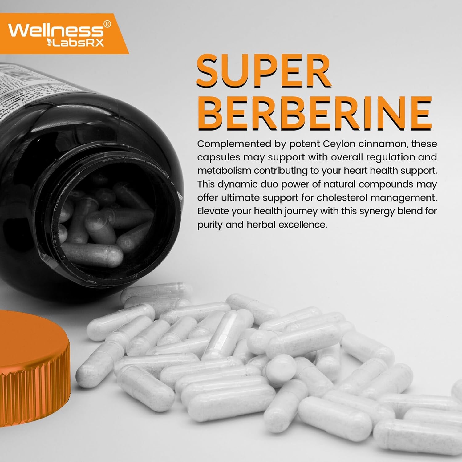 WELLNESS LABSRX Ceylon Cinnamon Berberine 15,000MG - 120 Capsules
