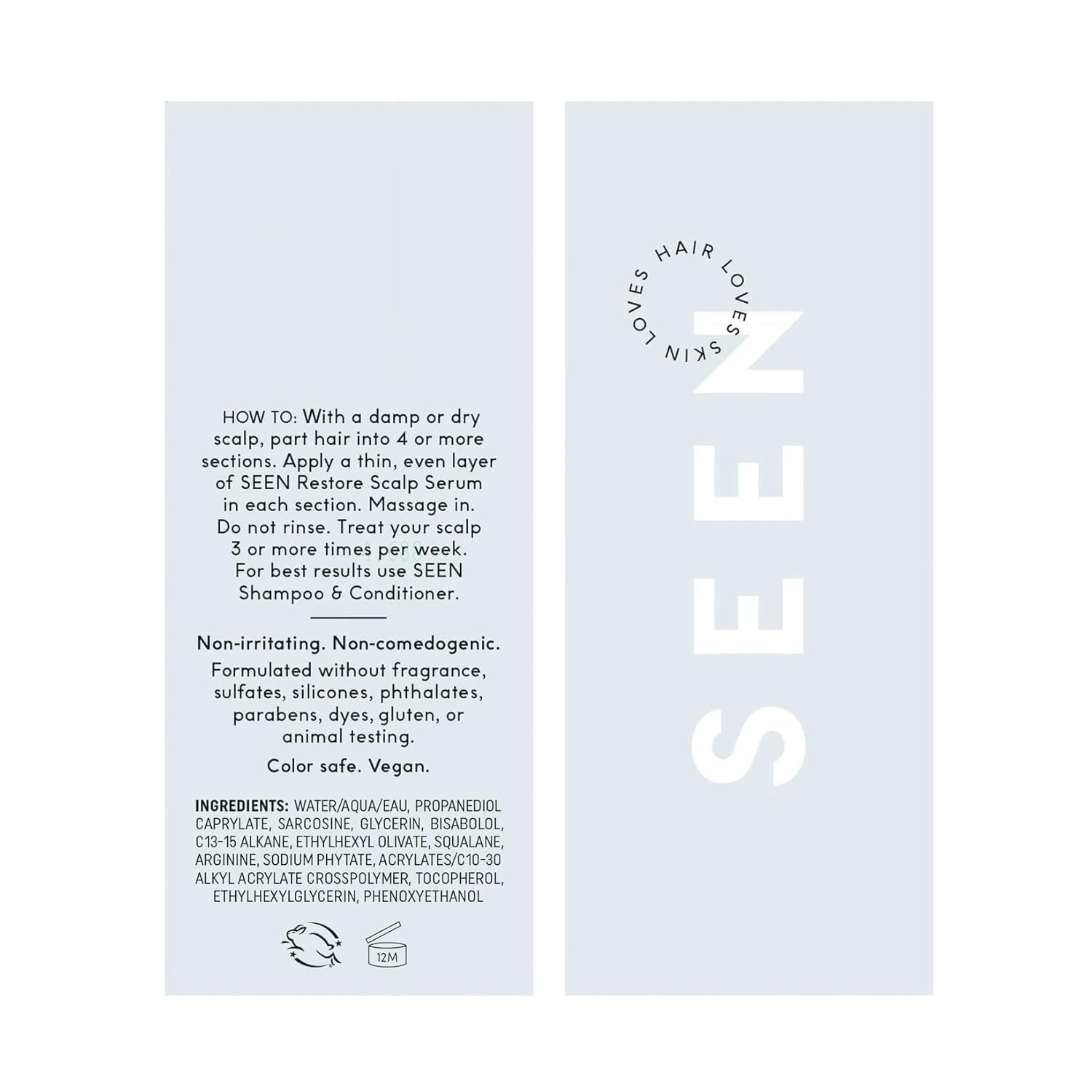 SEEN Restore Scalp Serum – 60ml | Fragrance-Free, Soothing Hydration for Sensitive Scalps