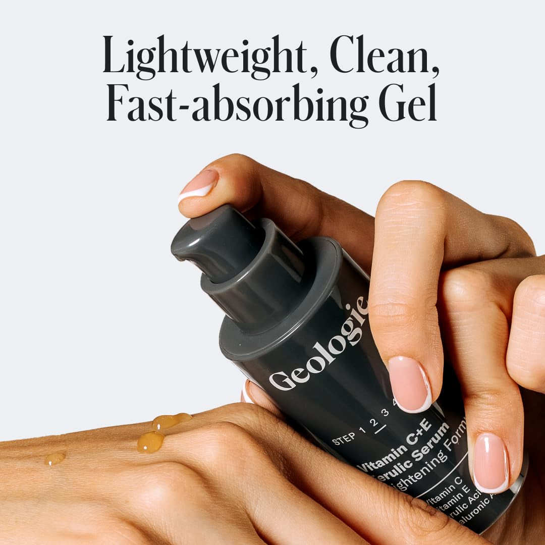 Geologie Vitamin C+E Ferulic Serum Brightening Formula – 30ml | Collagen-Boosting Antioxidant for Radiance & Anti-Aging