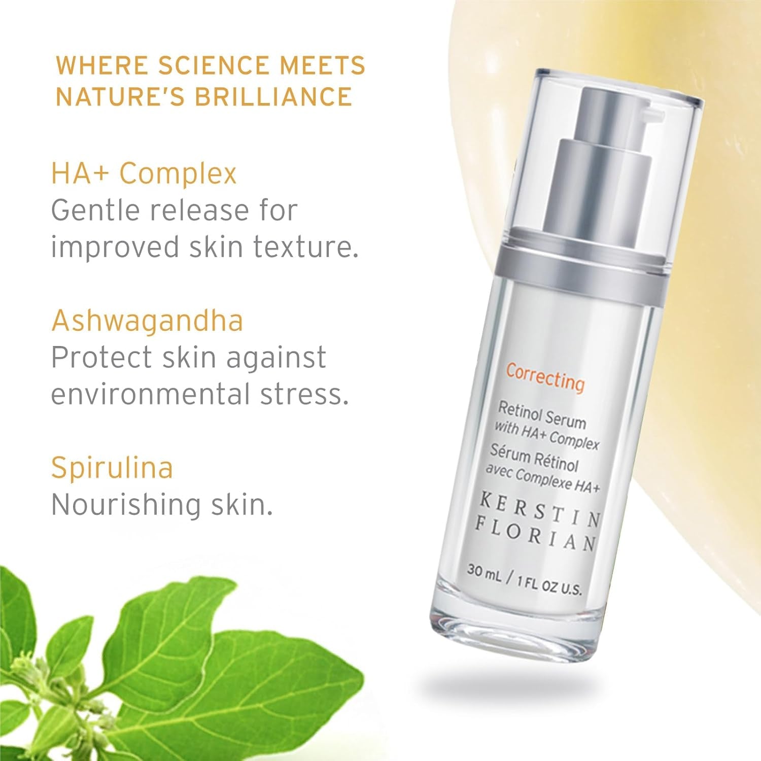 Kerstin Florian Correcting Retinol Serum with HA+ Complex – 30ml | Anti-Aging & Hydrating Serum