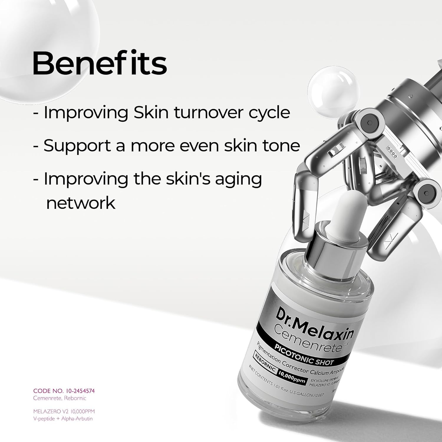 Dr.Melaxin Cemenrete Picotonic Shot – 30ml | Skin Regeneration & Even Tone Booster for Sensitive Skin