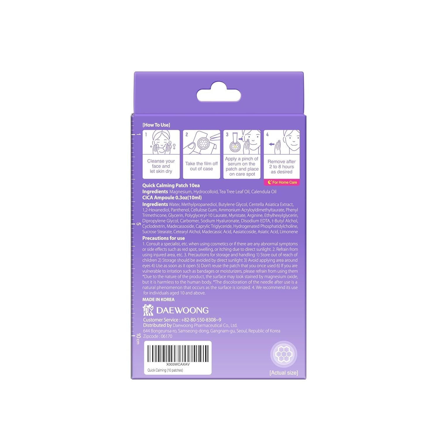 DWEasyDerm Quick Calming Magnesium Patches – 30 Patches (Bulk Pack) | Korean Acne Spot Treatment with Free CICA Ampoule