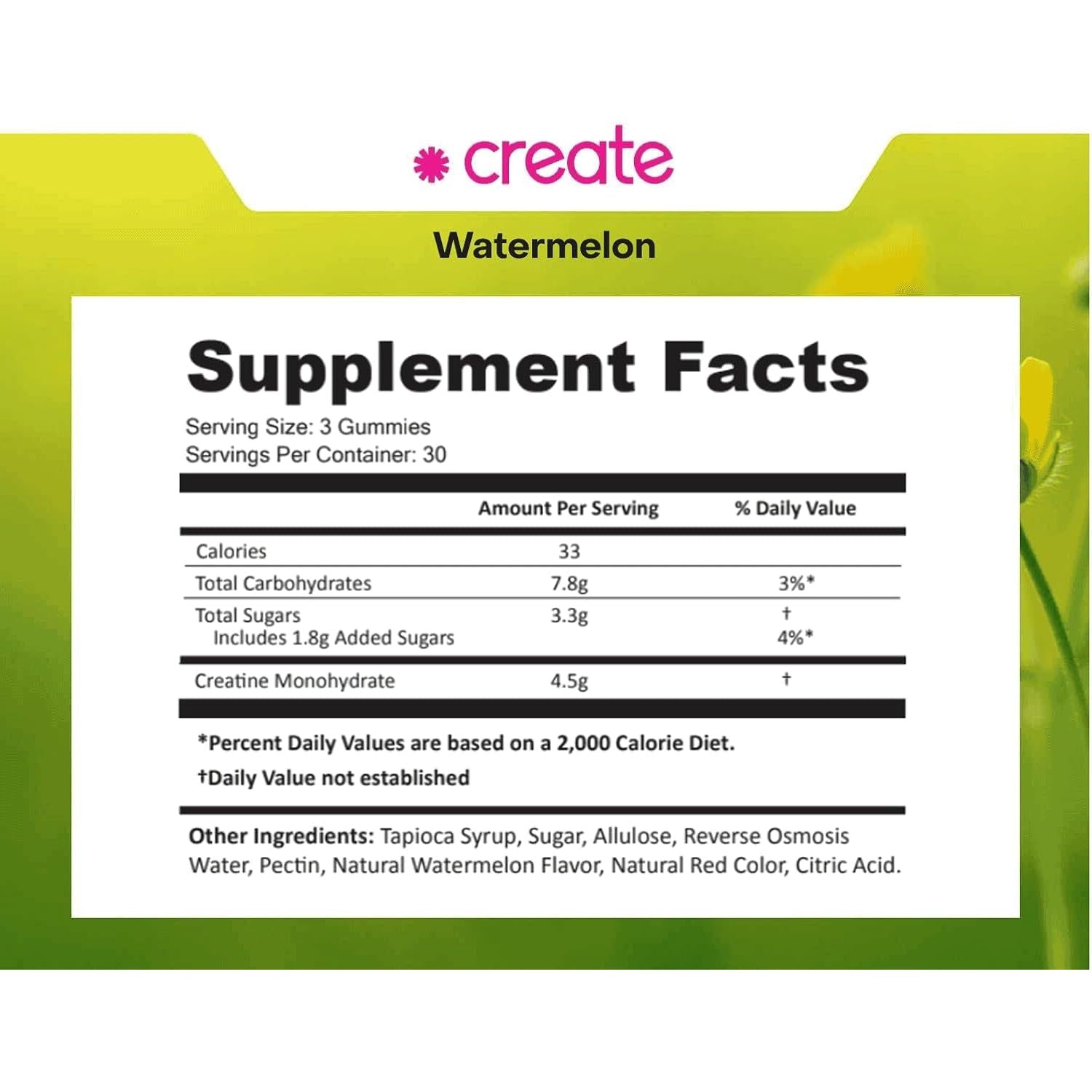 Creatine Monohydrate Gummies for Men & Women - Boost Focus, Strength, and Endurance, Anti-Melting Formula, Vegan, Gluten-Free, Non-Gmo, 1.5 Gram Creatine per Gummy (Watermelon, 90 Ct)