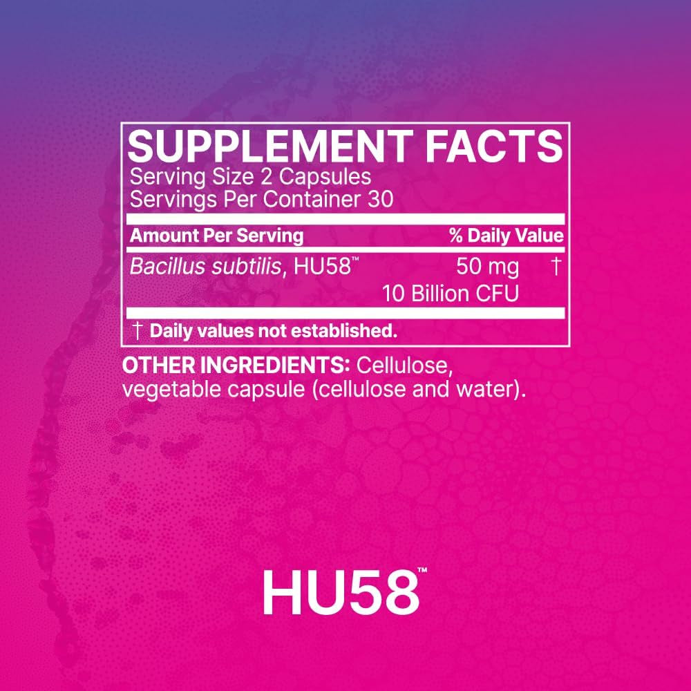 Microbiome Labs HU58 Ultra Strength Bacillus Subtilis – 60 Capsules | High-Potency Spore-Based Probiotic for Gut & Immune Support