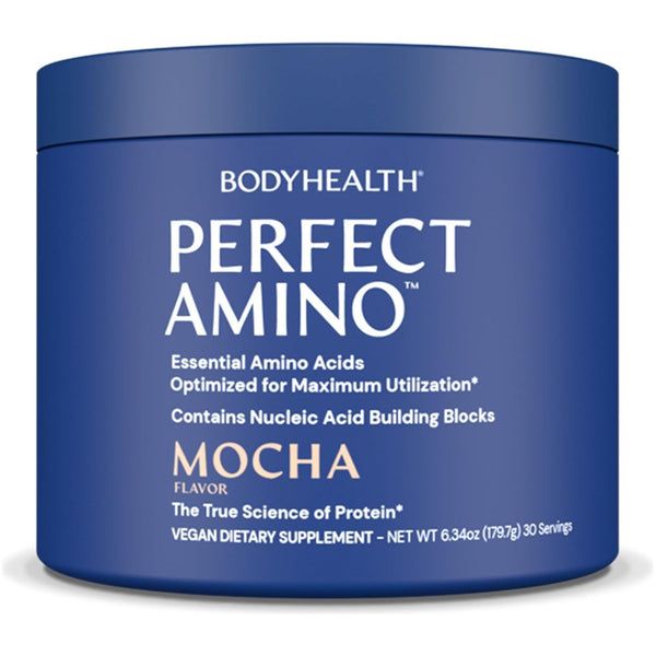 BodyHealth Perfect Amino™ – Mocha Flavor, 179.7g | Essential Amino Acids for Muscle Recovery, Energy & Performance