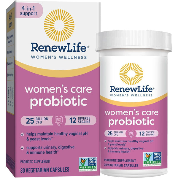 Renew Life Women's Care Probiotic Capsules – 30 Capsules | Daily Vaginal, Urinary & Gut Support