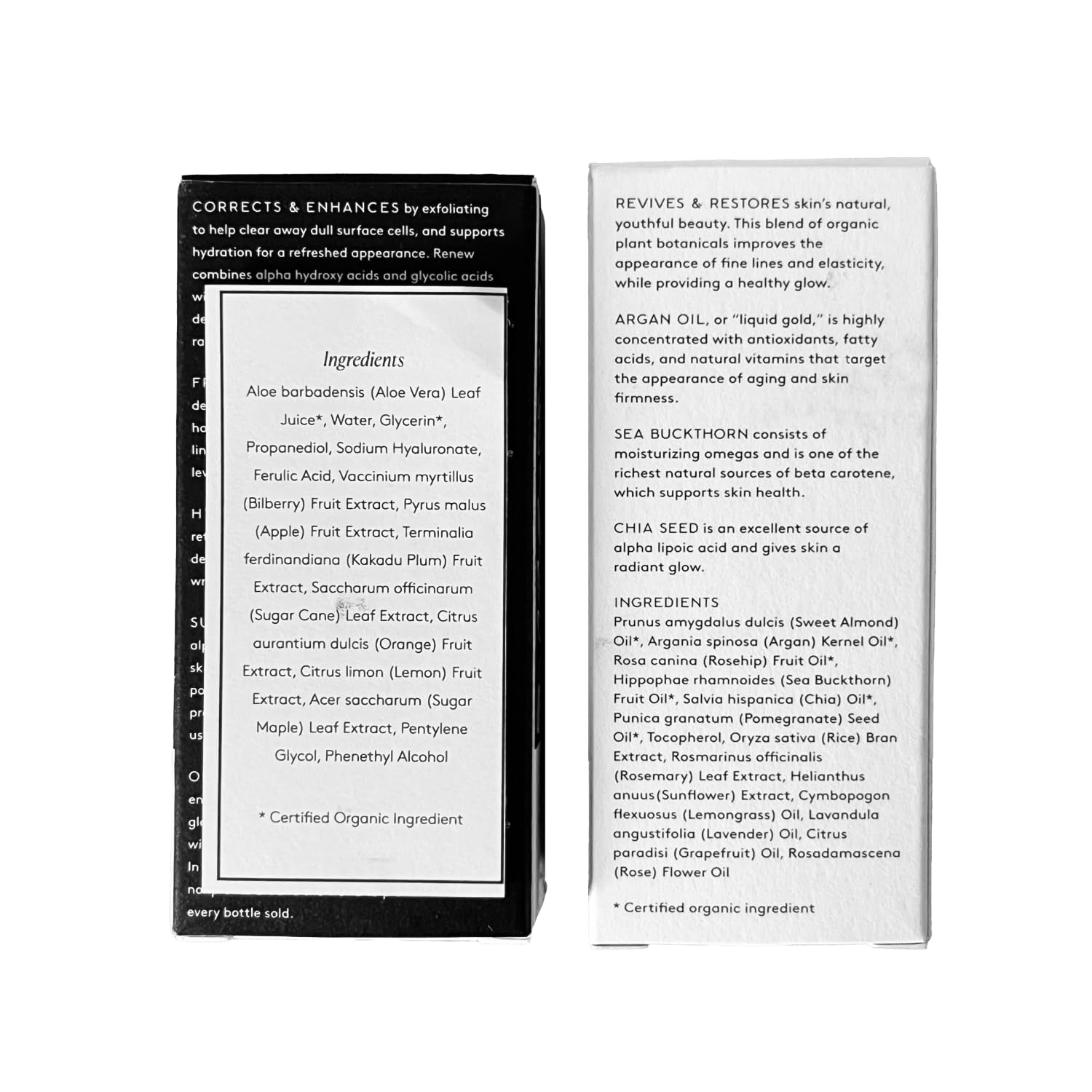 the Night Set | Renew Resurfacing Night Serum (30 Ml) + Rejuvenate Restorative Face Oil (35 Ml) with Hyaluronic Acid, Argan & Sea Buckthorn Oils and Fruit Ahas (Set of 2)