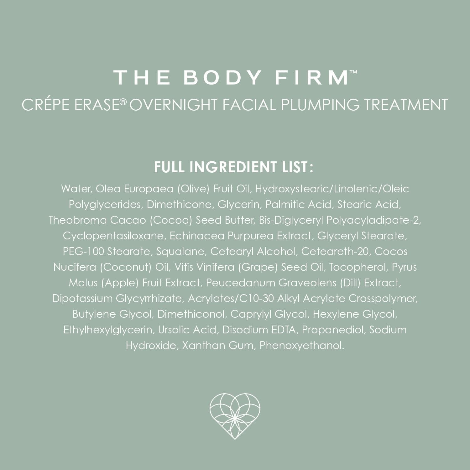 BODY FIRM Essentials Plump & Firm Facial Treatment – 50ml | Overnight Hydration & Wrinkle-Smoothing Formula