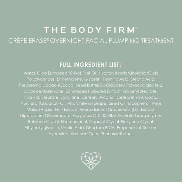 BODY FIRM Essentials Plump & Firm Facial Treatment – 50ml | Overnight Hydration & Wrinkle-Smoothing Formula